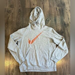GUC Nike Women's Cowl Funnel Neck Hoodie, Gray Rose Gold Check, Size: L Large